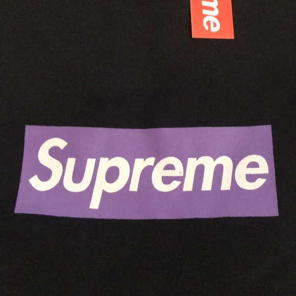 supreme purple box logo tee